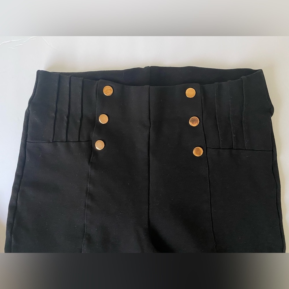 ZARA Gold Button Leggings women's Size L - Picture 6 of 8